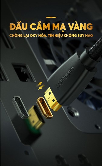 Cáp HDMI 2.0 dài 1,5m hỗ trợ full HD 4Kx2K chính hãng Ugreen 40409 cao cấp